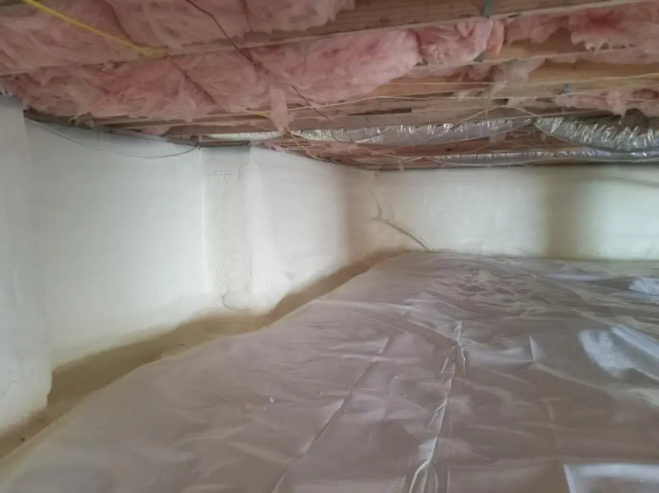 Crawl space encapsulation with closed-cell spray foam for Roof Waterproofing in Santa Barbara